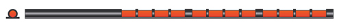 Мушка оптоволоконная модели Sportshooting EasyHit (2.5 mm x 131 mm - Red).